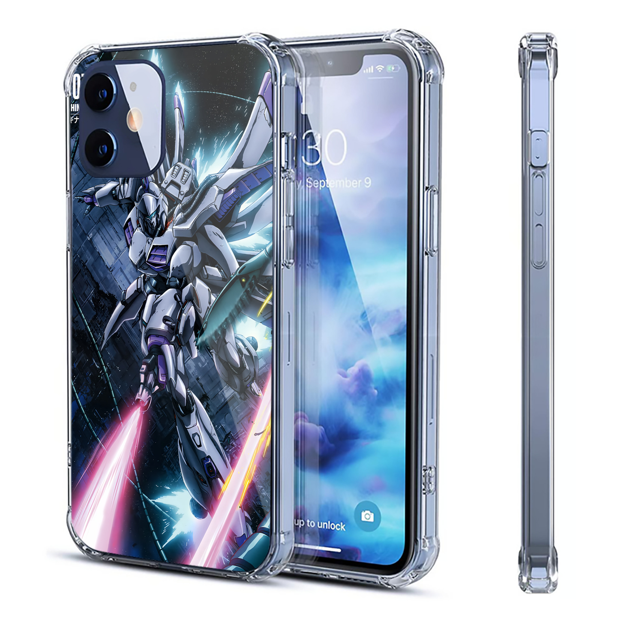 （画像用） 機動戦士ガンダム Mobile Suit Gundam 【iPhone 12シリーズ対応】透明スマホケース（クリアソフトケース）